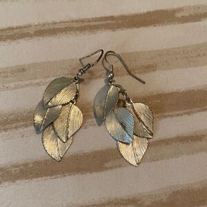 Elegant Silver tone Leaf Earrings